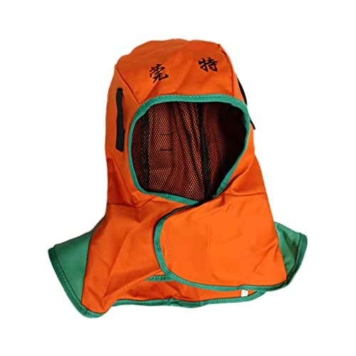 ▶ Capucha de soldadura transpirable, de malla interior lavable gorro de soldadura ajustable a prueba de polvo para soldador, soldadura, naranja XL