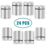 🔩 Litoexpe 24 tornillos de separación para letreros, 2 x 2,5 cm de acero inoxidable para soportes de pared, tornillos publicitarios, accesorios de vidrio para letreros acrílicos, obras de arte de vidrio