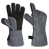 NC Guantes ignífugos Resistentes a Altas temperaturas para Barbacoa de 500 Grados, Guantes aislantes para Hornear, Guantes de Chimenea, Guantes para Barbacoa al Aire Libre