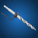 ▶ Broca Taladro Hexagonal de Paso Giratorio de 3/8" con Cuello de Tope de Profundidad Ajustable para el Kit de Plantilla de Orificio de Bolsillo Kreg