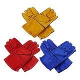 ▶ Guantes de Soldador Guantes de Seguridad Anti-Calor de Cuero no resbaladizo Guantes de Seguridad 14 '' (Color : Yellow)