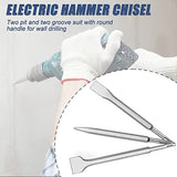 ▶ Juego de broca cinceles para taladro de martillo, juego de brocas para martillo giratorio, 3 piezas, incluyendo cincel de punta, cinceles planos, cinceles con manivela con funda de transporte