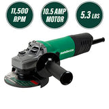 ▶ METABO Esmeriladora Amoladora angular, 4.5 pulgadas, 10.5 amperios, interruptor lateral | G12SA4