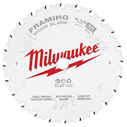 ▶ MILWAUKEE Hoja de sierra circular, diámetro de la hoja: 6-1/2 pulgadas.
