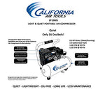 Herramientas del aire de California cat-1p1060s Luz & Silencioso Compresor De Aire Portátil, Plata