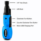 ▶ NEIKODestornillador eléctrico inalámbrico | Portabrocas hexagonal de 1/4" con bloqueo automático de seguridad | Incluye puntas Phillips y planas | Tecnología de iones de litio recargable por USB | Modo automático y manual