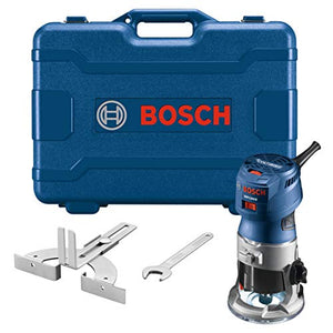 Routers Juego de herramientas BOSCH GKF125CEK Colt 1.25 HP (máximo) Kit de router de palma de velocidad variable con guía de borde