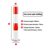 ▶ Bolardo de Seguridad de estacionamiento Fijo para Entrada, bolardos de estacionamiento Fijo de Acero con Cinta Reflectante, Barra de estacionamiento de fácil instalación