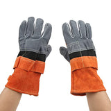 ▶ Guantes ignífugos   Guantes Resistentes al Calor, Guantes Protectores ignífugos para Asar en el Horno Naranja