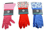 ▶ 3 pares de guantes decorativos de látex para lavar platos con puños elegantes, diseños aleatorios
