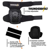 ▶ THUNDERBOLT Rodilleras para trabajo, construcción, pisos, jardinería, limpieza, con doble gel, cojín de espuma gruesa y correas antideslizantes ajustables