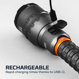 NEBO DAVINCI 12000, recargable por USB, linterna de 12.000 lúmenes con zoom 2x, 5 modos de luz, impermeable (IP67) y banco de energía, linterna brillante para EDC, caza, camping