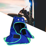 ▶ Gorro de soldadura transpirable, lavable, ligero, a prueba de polvo, resistente, para soldador, protección para el cuello, casco FR, azul L