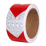 ▶ Cinta reflectante de seguridad blanca y roja impermeable de alta visibilidad de 2 pulgadas x 30 pies, cinta reflectora de visibilidad para remolques, camiones, coches