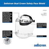 ▶ Careta de protección de Seguridad Industrial Protector facial de seguridad de doble corona con casco de trinquete y protector de barbilla, tinte transparente, revestimiento antivaho Sta-Clear, corona transparente, S38440