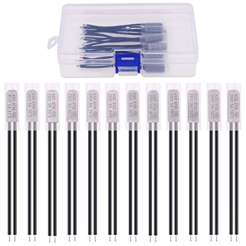 💢  Hilitchi  - Juego de 12 interruptores de control de temperatura (termostato de 45 a 135 °C)