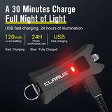 🔦 Linterna recargable Klarus Mi2 Mini llavero linternas LED, súper ligeras y pequeñas, recargables, 40 lúmenes, luz de flash EDC con batería integrada y cable USB (negro)