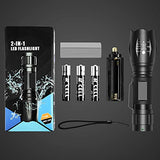 Linterna UV de luz negra, linterna UV LED 2 en 1, luz negra UV con 500 lúmenes, 4 modos, impermeable para ropa de mascotas, detección de hongos, pesca nocturna, viajes