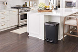 Rubbermaid Premier Series III - Bote de Basura para el hogar y la Cocina, con Borde de Acero Inoxidable, 12.4 galones, Color carbón
