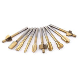▶ Brocas fresadoras  , 10PCS HSS Recubierto de Titanio Carpintería de Borde Cortadores Trimmer Router Machine Bits 1/8"Shank para Electric Trimmers para DIY Carpintería Talla Grabado Taladrado
