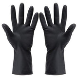 ▶ Guantes de tinte para el pelo, color negro, reutilizables, para peluquería, látex, grandes, gruesos, de goma, para la limpieza, cocina, lavaplatos, 5 pares