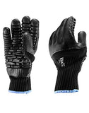 QWORK Guantes de trabajo antivibración, guantes con revestimiento de punto sin costuras, 1 par