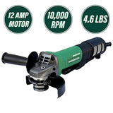 ▶ METABO Esmeriladoras  Amoladora angular | 4-1/2 pulgadas | Interruptor de paleta | 12 amperios | Motor sin escobillas CA | Freno eléctrico | Reducción de retroceso | G12BYEQ, verde Metabo HPT