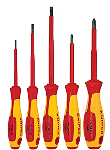 KNIPEX Tools  Juego de destornilladores de 5 piezas, aislamiento de 1000 V
