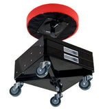 ▶ Silla neumática Gris con Bandeja de Herramientas Doble, Capacidad de 300 Libras