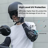 ROCKBROS Mangas de brazo para hombre, coderas, UPF50, protección UV, codero, compresión, enfriamiento, MTB, manga de ciclismo, Negro, Large