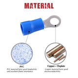 💢Hilitchi - 100 Conectores de Alambre eléctrico para terminales aislados 16-14 AWG (Azul, M4)