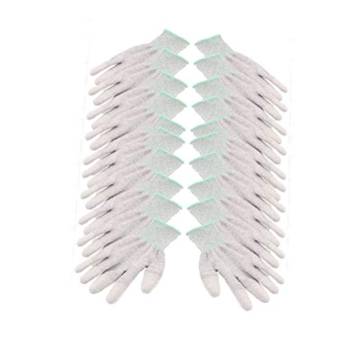 ▶ Full Fingers Nylon Labor Protection Guantes antideslizantes antiestáticos Gris Verde(10 13 Full Fingers Nylon Labor Protection Guantes antideslizantes antiestáticos Gris Verde