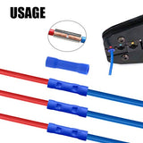 Hilitchi 100 conectores de terminales de empalme aislados de calibre 16-14 (azul/16-14 AWG)