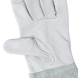 AmazonBasics Leather Gardening Gloves with Forearm Protection, Natural, L
