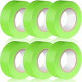 6 cintas de señalización multiusos, cinta de neón de 1 pulgada de ancho, cinta no adhesiva para límites y zonas peligrosas, uso doméstico y en el lugar de trabajo (1 pulgada, verde fluorescente)