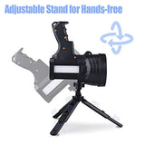 🔦 Linterna recargable YIERBLUE Foco recargable, linterna LED súper brillante de 10000 lúmenes, foco de mano de 10000 mAh, linterna grande de larga duración, linterna de búsqueda e inundación, linterna de camping con trípode plegable (negro)