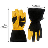 ▶ Guantes de soldador  resistentes al calor extremo y al fuego con costuras de Kevlar, guantes perfectos para soldadura/horno/parrilla/barbacoa/chimenea/estufa/soporte para olla/soldador tigre/manipulación de animales