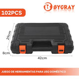▶ Juegos de Herramientas Manuales, Caja de Herramientas 102 en 1, Kit de Herramientas Manuales de Reparación Portátil y Universal, Adecuado para uso de Mantenimiento en el hogar, garaje y oficina