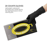 ▶ Guantes para colorear el cabello, guantes de goma negros gruesos de 12 pulgadas, sin polvo, 16 unidades, de látex, reutilizables, lavables, accesorios de tinte para el cabello, para salón, jardín, limpieza del hogar, tamaño mediano