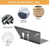 Herramientas Carpintería  GMK Regla multifunción para carpintería, Plásticoherramientas Carpinteria ABS, Herramienta de medición de ángulo 3D, 45 Grados, 90 Grados (Gris)