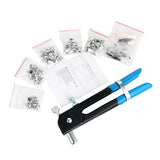 ▶ Juego de 86 tuercas de remache ciego resistente, herramienta de remache, pistola de tuerca de remache,, herramienta de inserción roscada de pistola de remache, herramientas de remachado con 80 tuercas de remache métricas surti