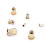 💢 Hilitchi 165 piezas de tuerca de remache de acero al carbono chapado en zinc mezclado con remache roscado M3 / 4/5 / 6/8 / 10/12