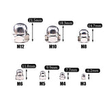 ▶ Hilitchi 140-pcs M3 M4 M5 M6 M8 M10 M12 Acorn Dome Cap Head Kit Surtido de tuercas hexagonales de acero inoxidable 304