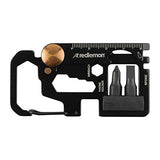 Redlemon Llavero Herramienta Metálico 10 en 1 Portátil, Incluye Destapador de Botellas, Regla, Llave Inglesa, Soporte de Teléfono, Desarmador de Cruz, Plano Chico y Grande, Cortador de Cable y Más