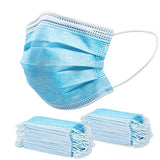 ▶ Mascarillas desechables , diseño de 3 capas, protección de cara azul transpirable con bucles elásticos, antipolvo, máscara de seguridad antipolvo para adultos, hombres, mujeres, uso interior y exterior (50 unidades)