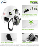 ▶GREEN DEVIL Unisex-Adulto Casco De Seguridad Casco Duro Con Visera Y Protección Para Los Oídos Casco De Trabajo De Abs Ventilado, Liviano Y Ajustable Para Hombres Y Mujeres Suspensión De 6 Puntos Aprobado