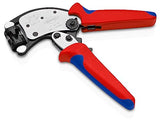 ▶ KNIPEX  Twistor® T Alicates de crimpado autoajustables para virolas de alambre, 8 pulgadas