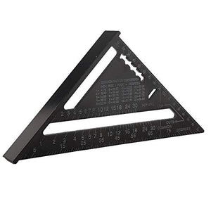 Herramientas Carpintería  Aleación de Aluminio de 7 Pulgadas Triángulo Carpintería Cuadrado Carpintero Cuadrado Herramienta de Diseño Triángulo Transportador de ángulos (Métrico)