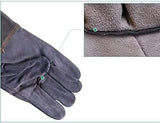 ▶ Guantes de soldador, guantes de trabajo protectores, guantes de cuero de guantes de soldadura Guantes de cuero de cuero que trabaja en el jardín protector contra el guiso de ma