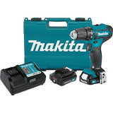 ▶ MAKITA Taladro de iones de litio inalámbrico 3/8 pulgadas Driver-Drill Kit (2.0 Ah) Makita FD09R1 12 V Max CXT®